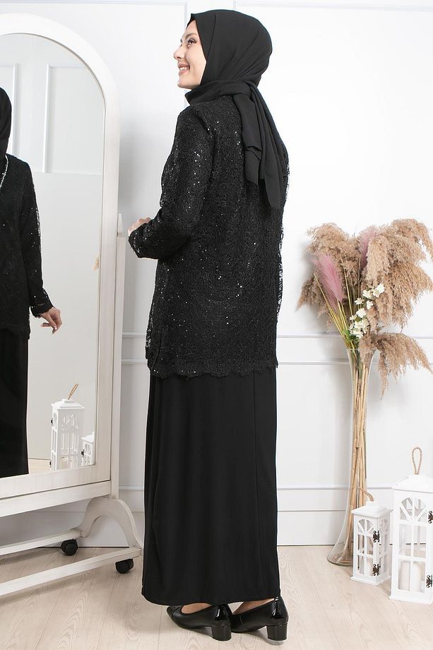 Taş Işleme Abiye Siyah Mda2309 - 5