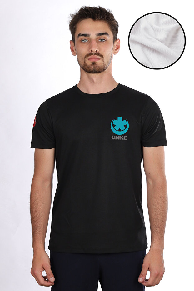 Black Umke Dry Touch Crew Neck T-Shirt Unisex