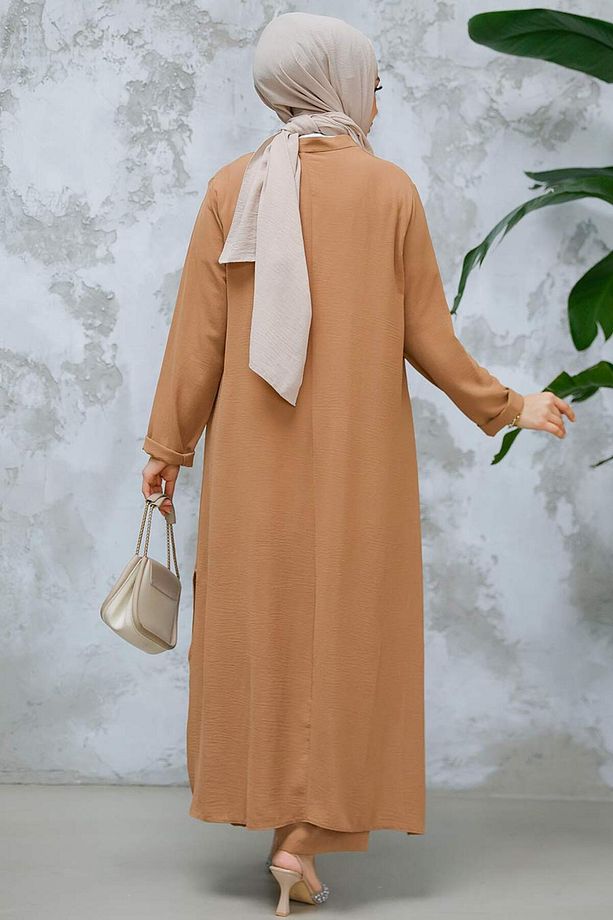 Arkası Uzun Camel Tesettür İkili Takım 10102C - 4