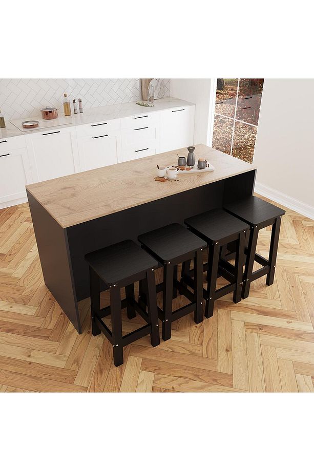 Aster Z4010 Tabure Şık ve Dayanıklı Sunta Bar Taburesi – Siyah - 7