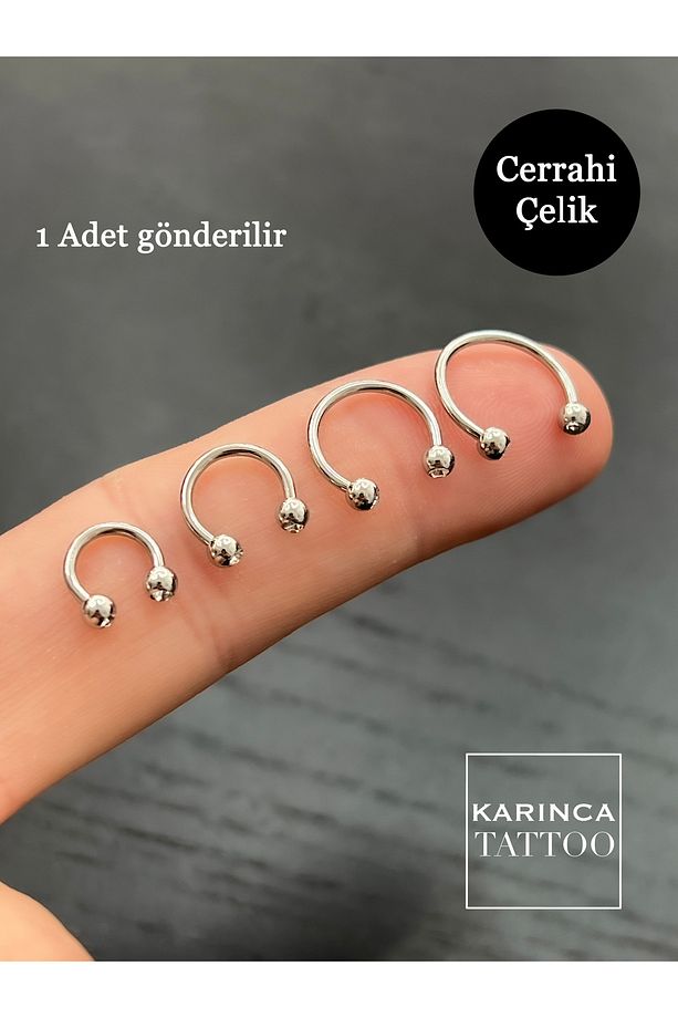 Taşlı Piercing Halka Forward Helix Tragus Orbital Daith Rook Nipple Smiley Dudak Snake Bites Septum - 5