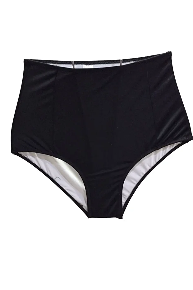 Kadın Siyah Yüksek Bel Tek Alt Bikini - 1