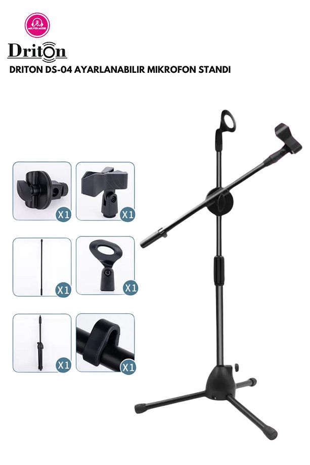 DS-05 PROFESYONEL 3 BACAKLI MİKROFON SEHPASI - MİKROFON STANDI - 3