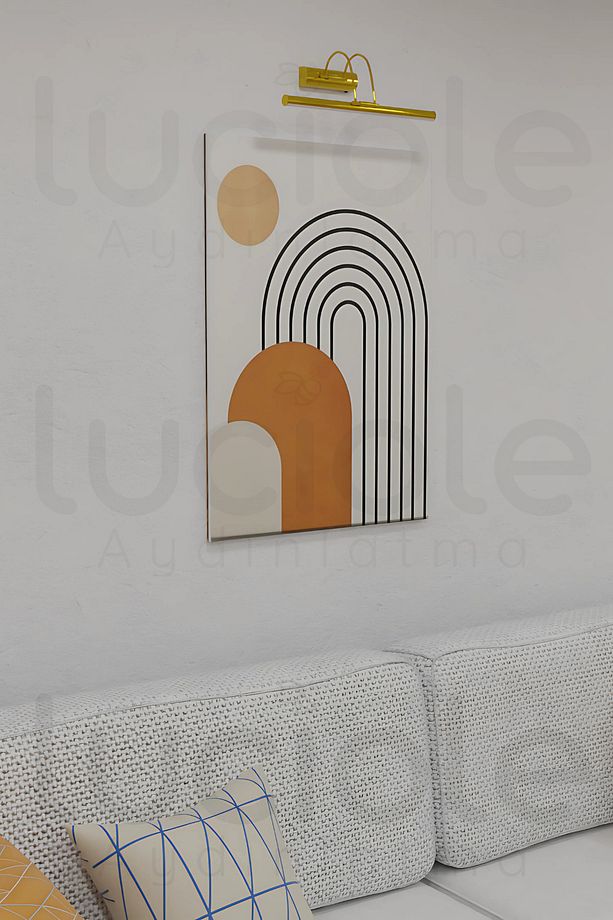 Pilli Parlak Gold Kasa Amber Led Flüt Tablo Aplik Banyo Ayna Üstü Aydınlatma - 8