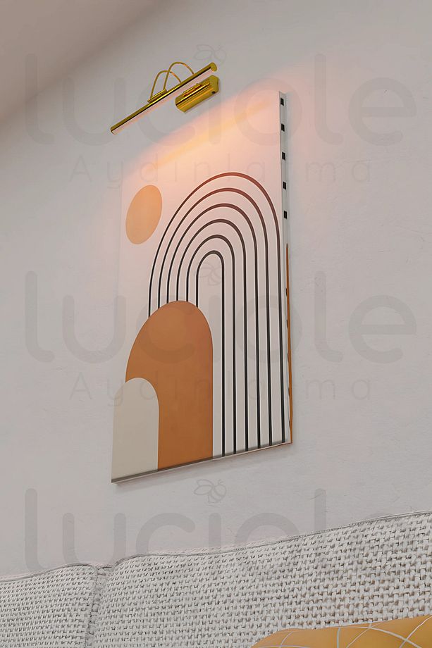 Pilli Parlak Gold Kasa Amber Led Flüt Tablo Aplik Banyo Ayna Üstü Aydınlatma - 6