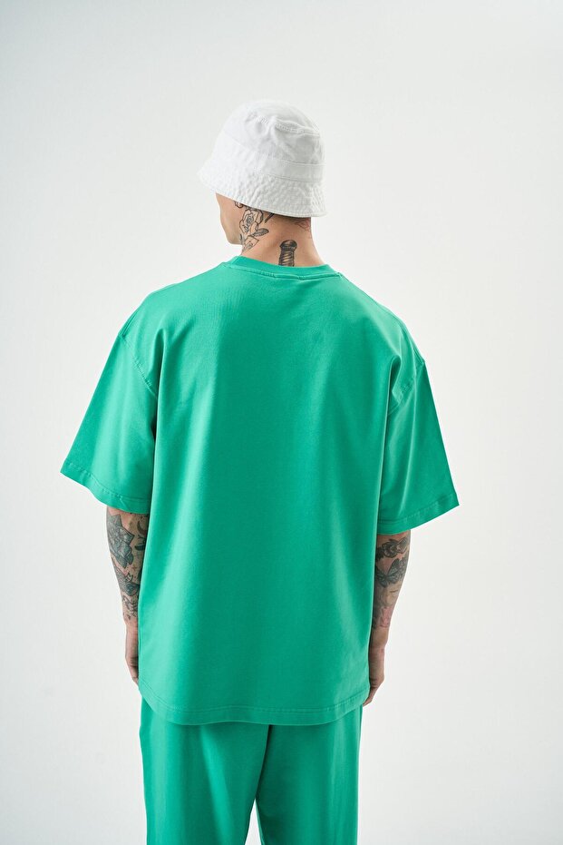 Erkek Basic T-Shirt Yeşil - 3