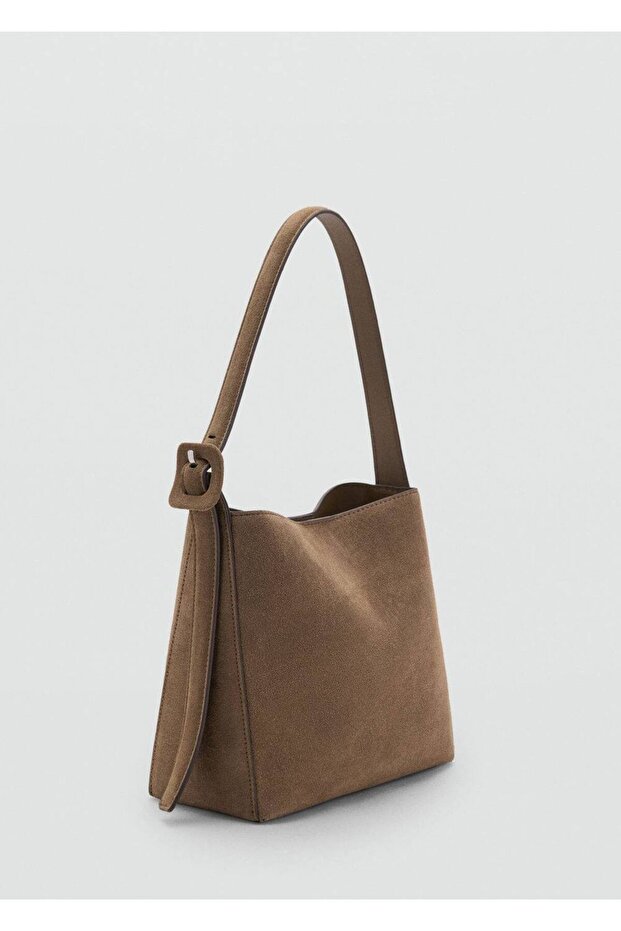 Süet deri shopper çanta - 1