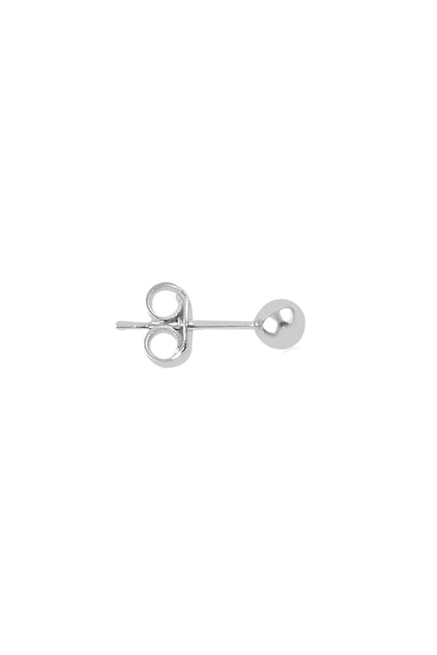 925 Ayar Gümüş Minimal Erkek Küpe 3 mm Tek Top Küpe 1 Adet - 2