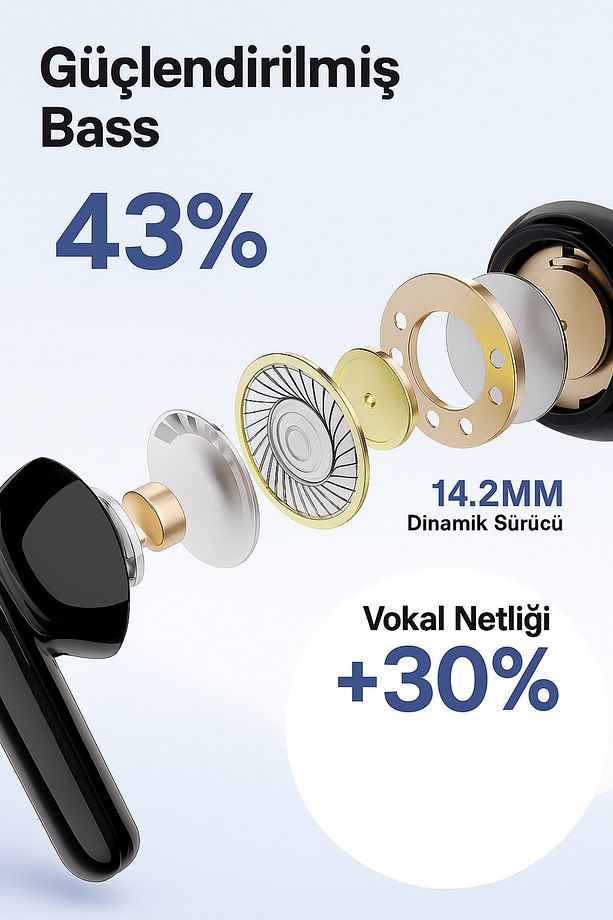 S1 Pro Bluetooth Kulaklık ios Android Uyumlu Kablosuz Kulaklık (ENC-4MİKROFON, Oyun Modu ) - 6