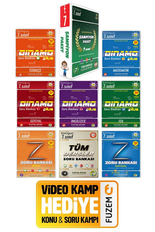 Tonguç Yayınları 7.sınıf Tüm Dersler Soru Bankası Dinamo Zoru Şampiyon Paket - 1