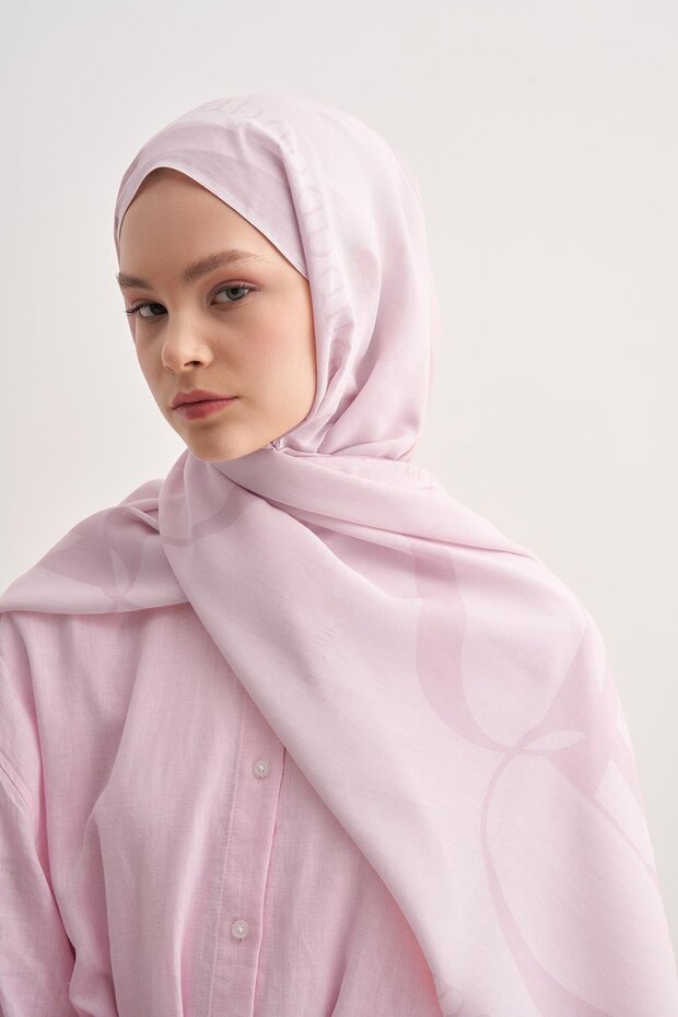 Aura Pudra Monogram Floş Şal - 2