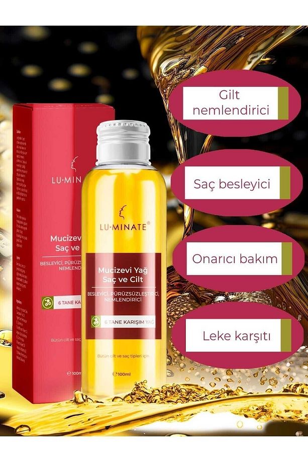 Mucizevi Saç Ve Vücut Bakım Yağı Sarı Kantaron Yasemin Argan Zeytin Avokado Nemlendirici Onarıcı - 2