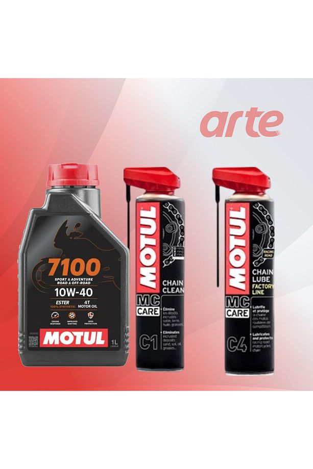 C4 C1 Zincir Yağlama Temizleme Spreyi 400ml 7100 10w 40 Motor Yağı 1l - 1