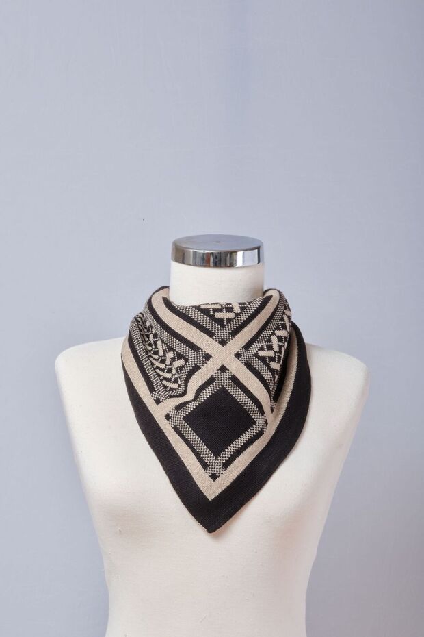 Desenli Triko Fular - 2