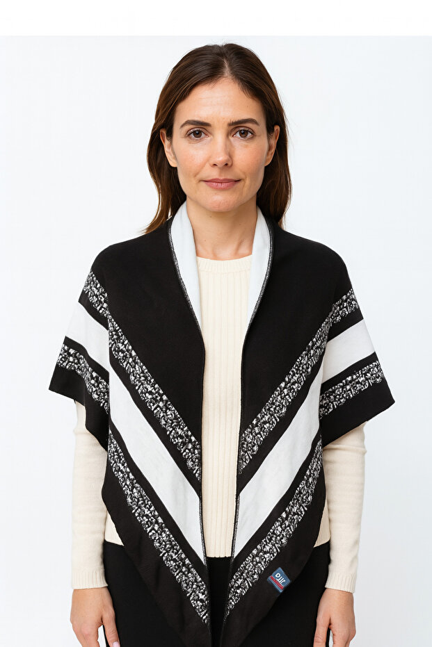 Kırçıllı Üçgen Triko Şal - 1