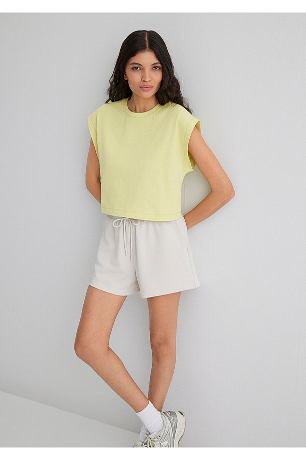 Sari Crop Basic Tişört Regular Fit / Normal Kesim 1613280-71309 - 1