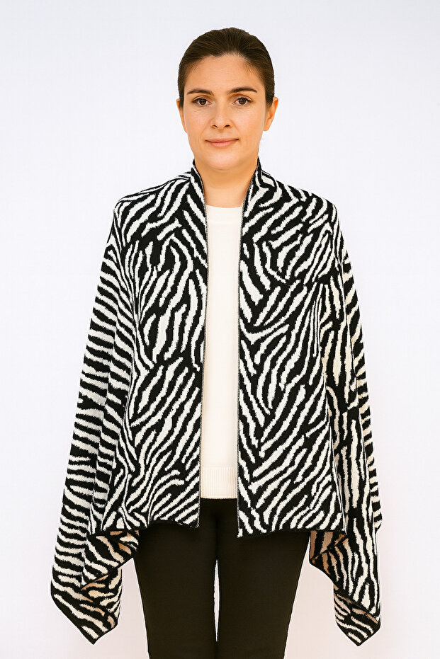 شال تريكو بنمط الحمار الوحشي - 1