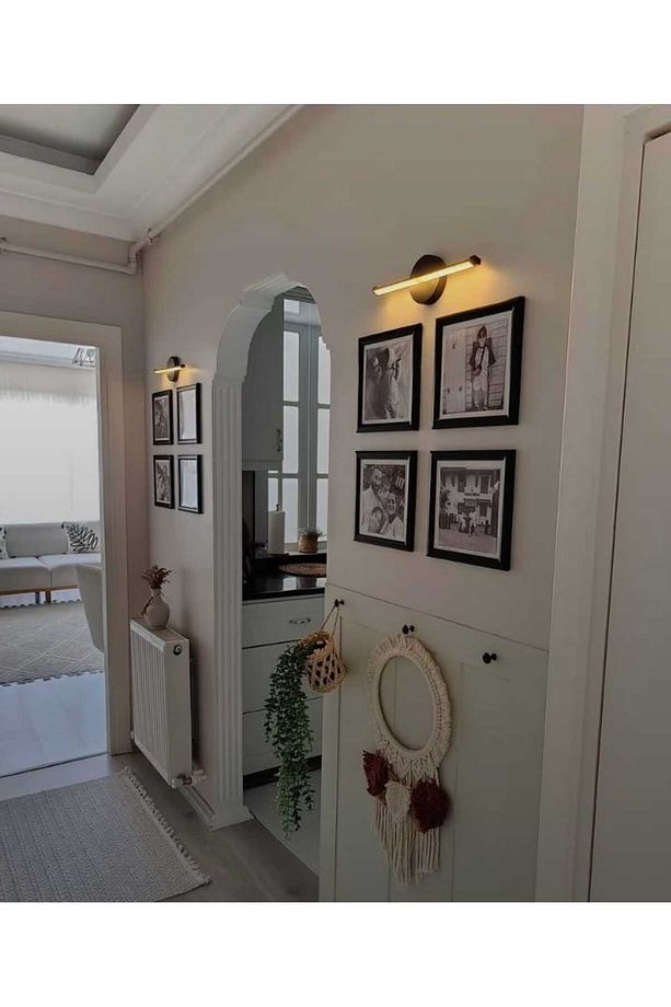 Modern Kablosuz Tak Çalıştır 35 cm Ledli Aplik Banyo Tablo Ayna Duvar Aydınlatma Siyah Flüt Aplik - 2