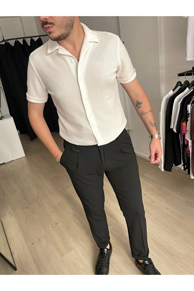 Erkek Örme Detay Gömlek - 2