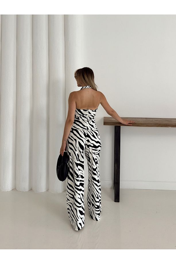 Desenli İkili Peplum Model Takım - 9
