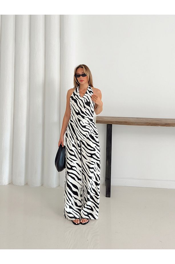 Desenli İkili Peplum Model Takım - 8