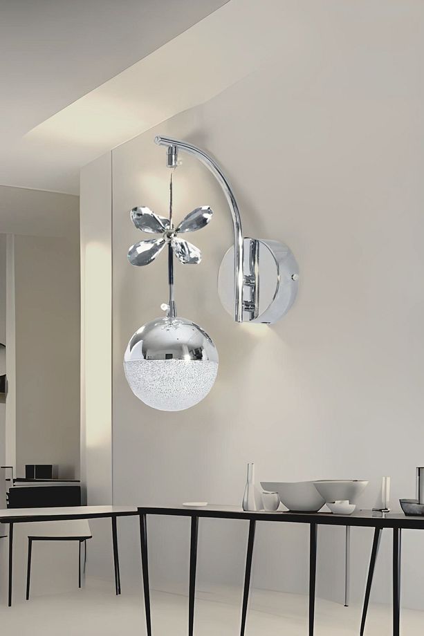 Clasy Model Krom Kaplama Salon Mutfak Oturma Yatak Odası Duvar Şık Modern Led Aplik - 1