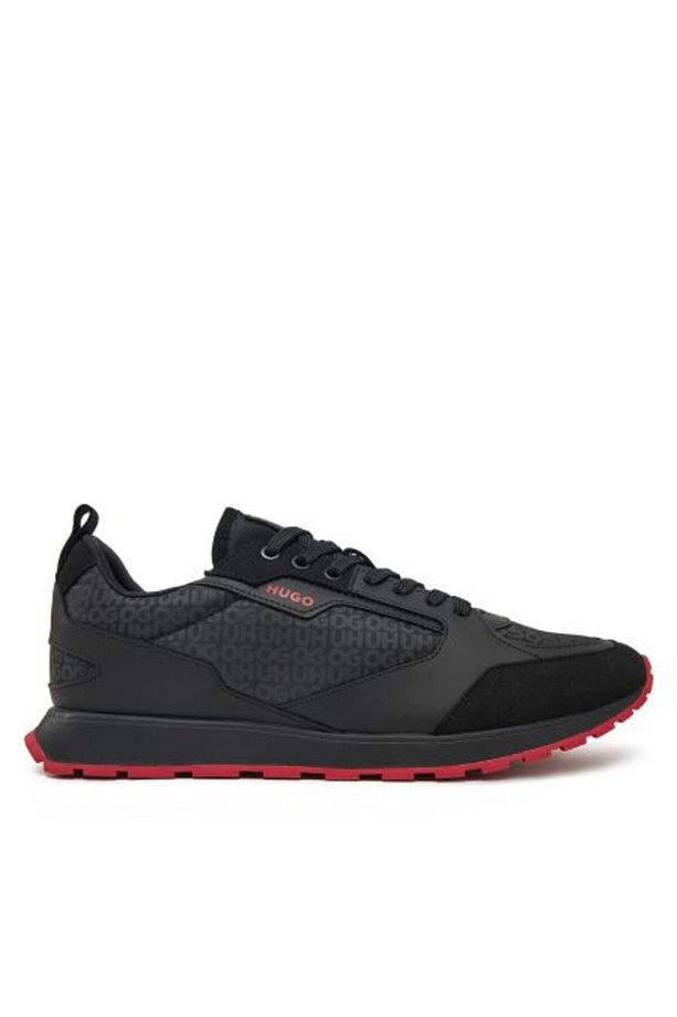 Erkek Rahat Yüksek Taban Monogram Marka Logolu Deri Siyah1 Sneaker 50536205-006 - 1