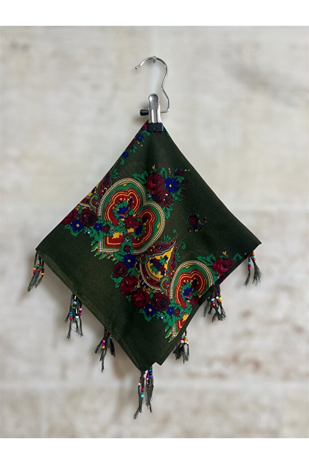 YÖRESEL BONCUKLU HAMAVİ ŞAL - 1