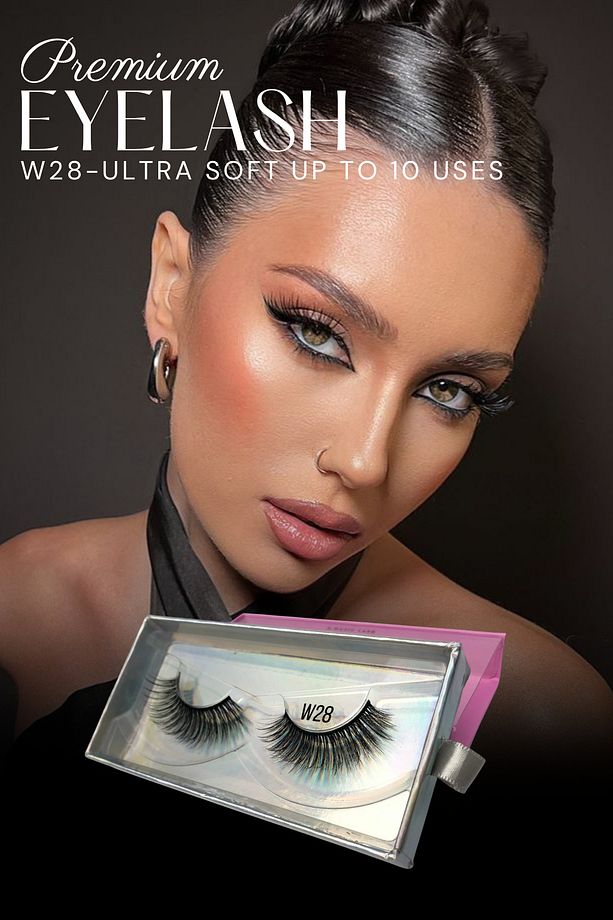 Premium Tekrar Kullanılabilir Takma Kirpik Ultra Yumuşak - Model W28 - 1