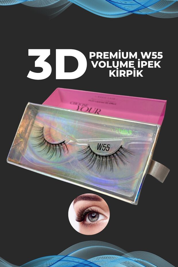 Premium Tekrar Kullanılabilir Takma Kirpik Ultra Yumuşak - Model W55 - 5