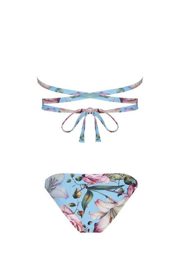 Triangle Blu Ruffle Bikini Set - 2