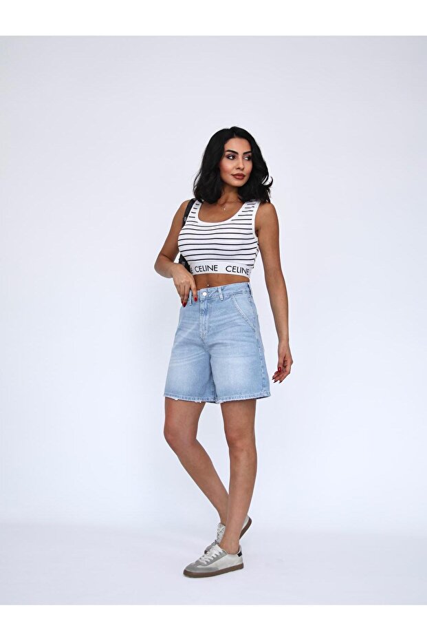 KADIN SORT MİNİ BUZ MAVİ - 5