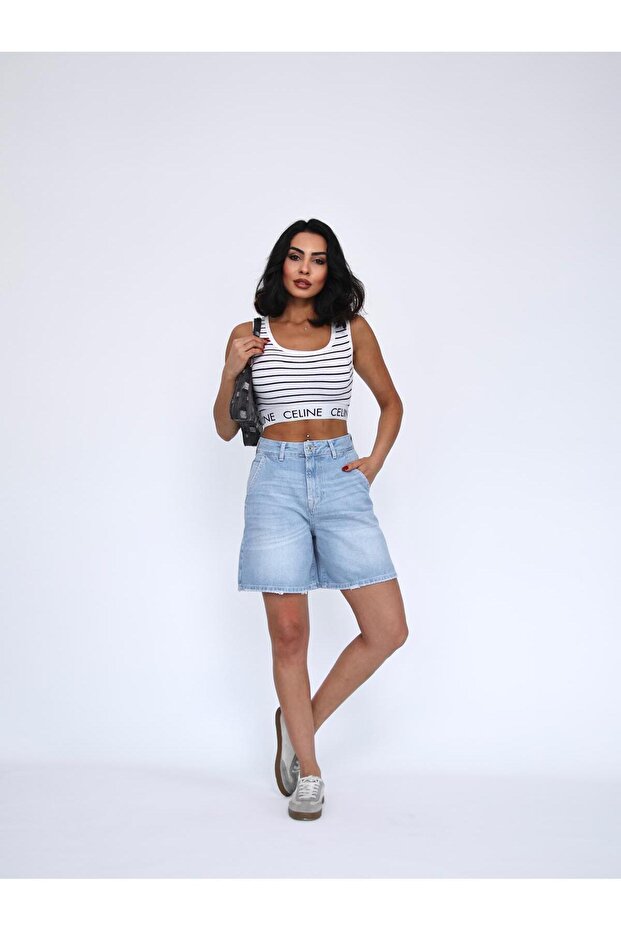 KADIN SORT MİNİ BUZ MAVİ - 6