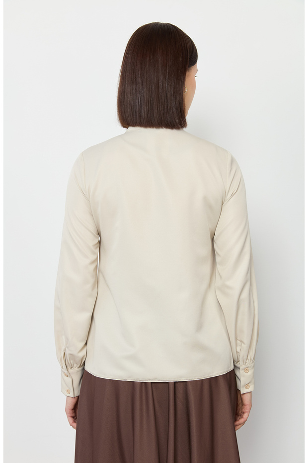 Fiyonklu Basic Gömlek Taş - 7