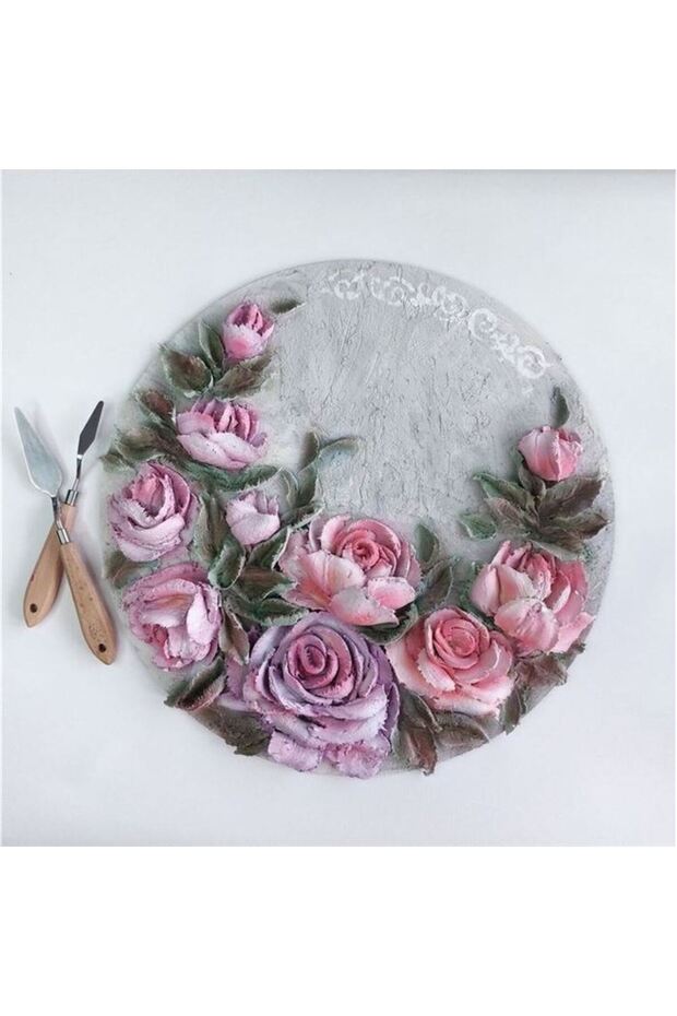 1369 Dekoratif Rölyef Pasta - 1369 Pudra Pembe - 250 ml Sculpture Paste - 3