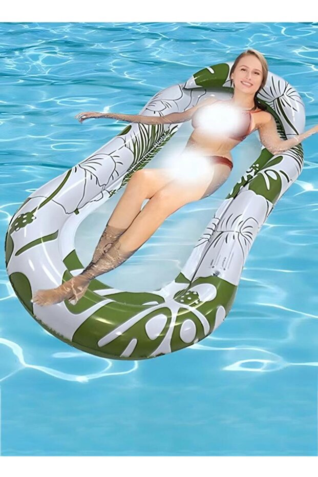 Inflatable Pool Float Lounger Raft 160*90cm Floating Mat Inflatable Cont - 2