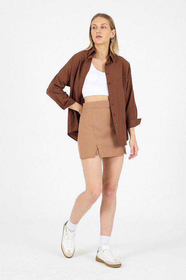 Moda Yeni Sezon Yırtmaçlı Şort Etek Xs-xxl - 1