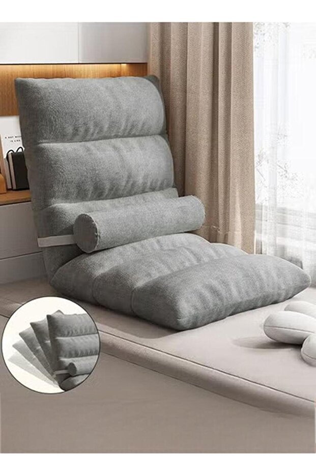 Floor Chair, Folding Lazy Sofa with Adjustable Backrest, Padded Floor Gaming Chair - 1