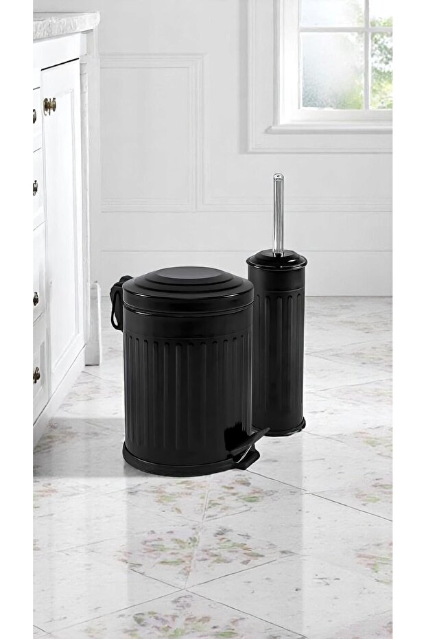 Ikili Banyo Seti Siyah Vintage - 5