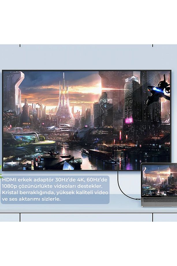 Bx02hb Type-c To Hdmı 4k Multimedya Ses Ve Görüntü Aktarım Kablosu 1.8 Metre - 3