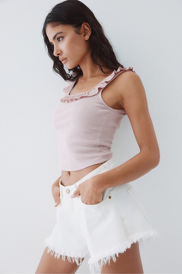 Fırfırlı Kolsuz Üst - 5