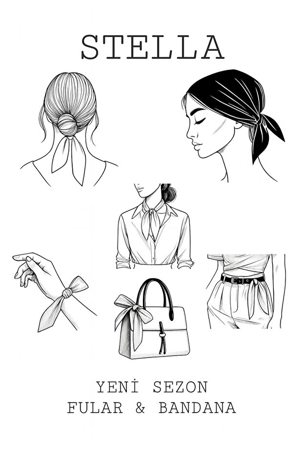 إكسسوار منقوش بربطة عنق ووشاح - 5