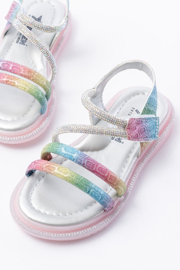 Girl's Colorful Velcro Stone Non-Slip Sole Sandals