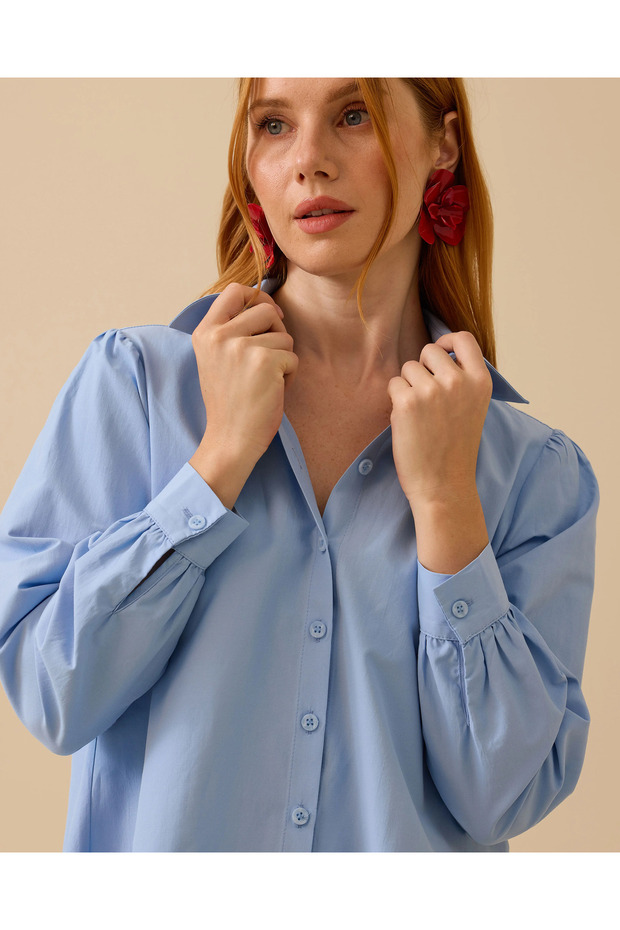 Gömlek Yaka Düğmeli Tunik - 3