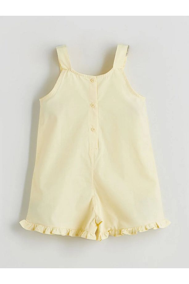 LCW baby Ekru Bisiklet Yaka Çiçekli Kız Bebek Elbise - 3