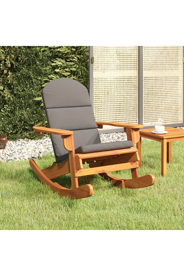 Adirondack Rocking Chair with Cushions Solid Wood Acacia
