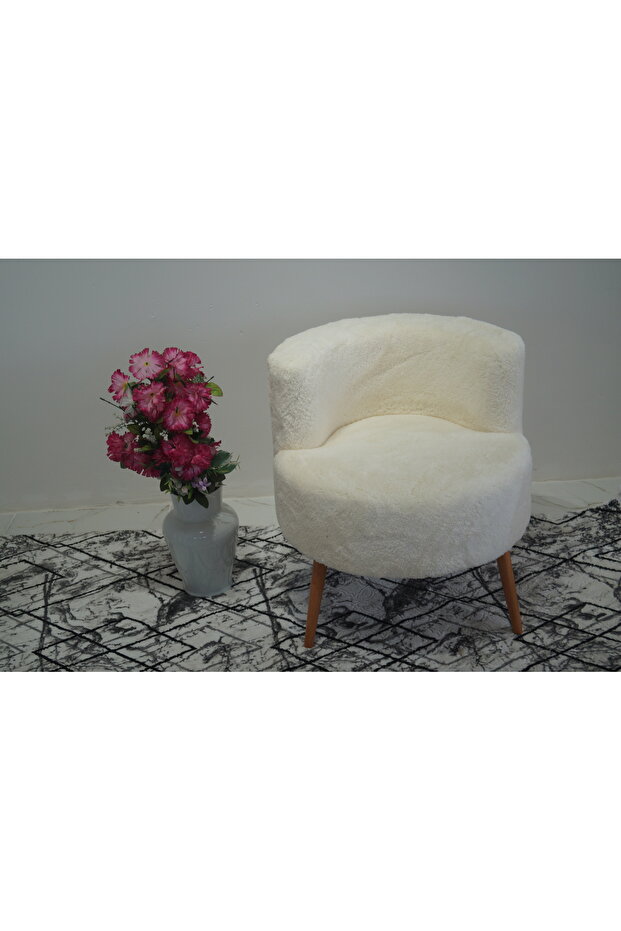 Ekru Teddy Tek kişilik Berjer (SALON, BALKON, OFİS) - 1