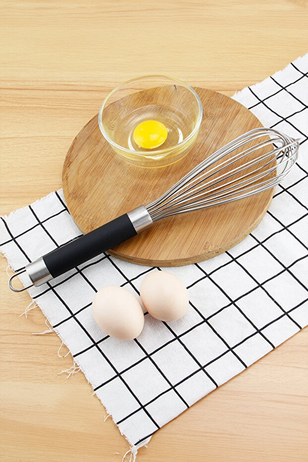 Stainless Steel Egg Bowl with Silicone Handle Sauce Cream Whisk Sauce Mixer 35cm