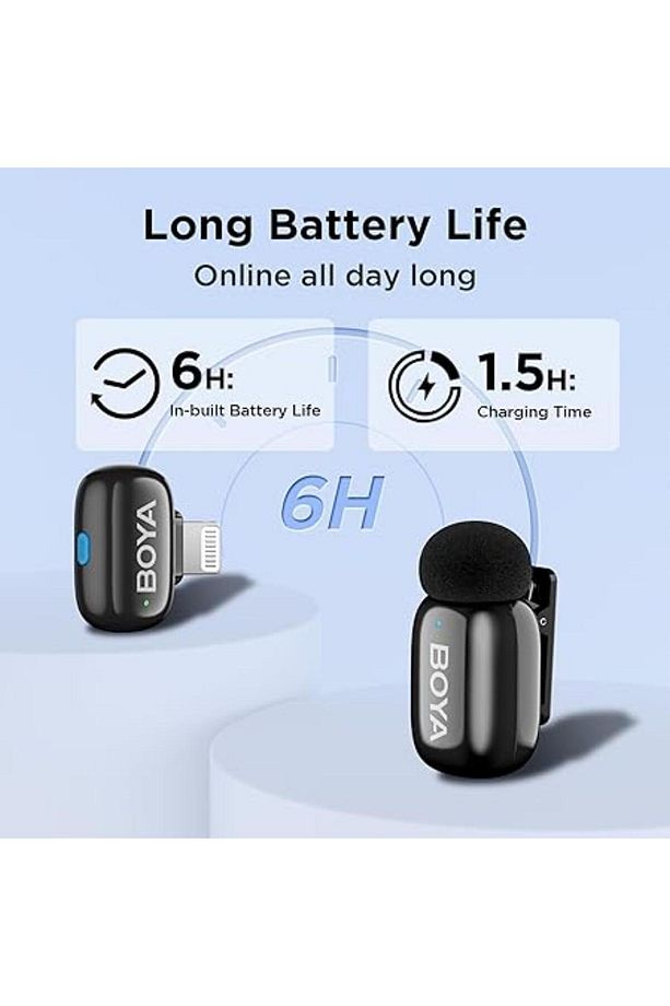 Mini-16 (1TX+1RX) iphone-ipad için Gürültü Engelleyicili Kablosuz Yaka Mikrofonu Lightning Devi - 2