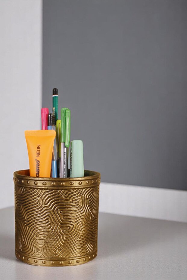 Pen Holder Desk Pen Holder Organizer Pen Holder Gold Antique Color Model 82